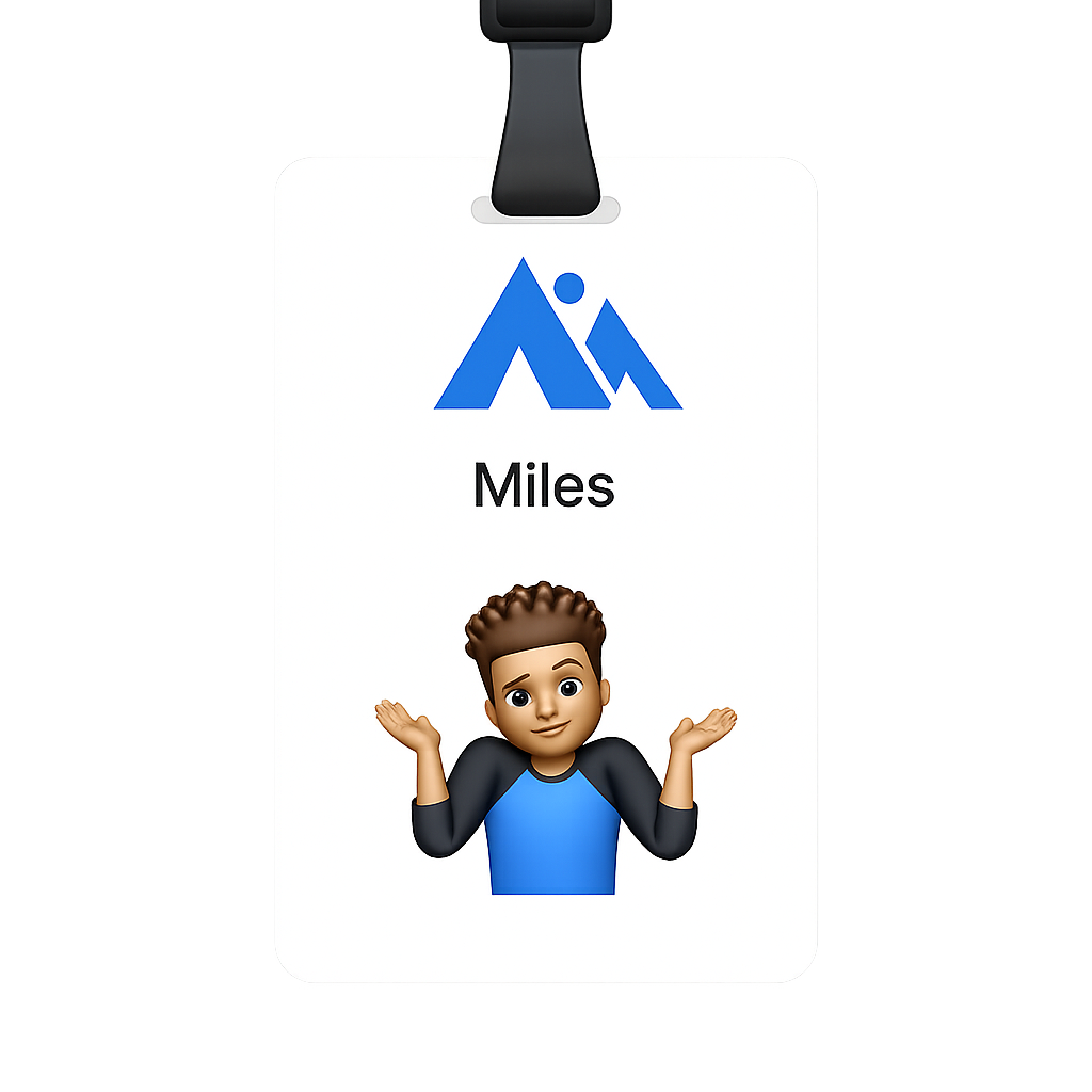 Miles badge front